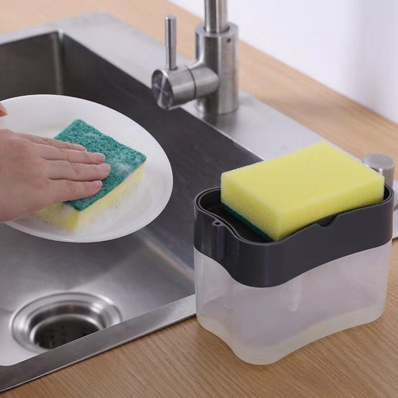 Dispensador de Lavaloza con Soporte para Esponja